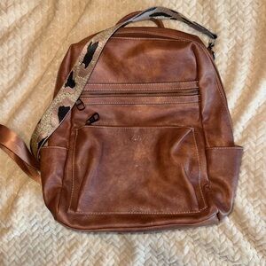 Brown Leather Backpack
